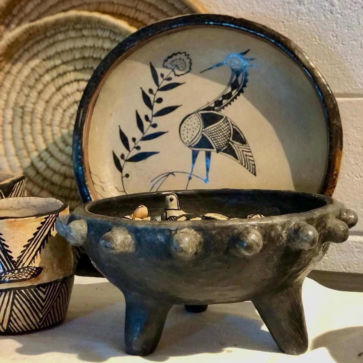 Handmade Pottery Bowl – 8 inch Large Decorative Centerpiece, Rustic Fruit Bowl, Boho Home Decor