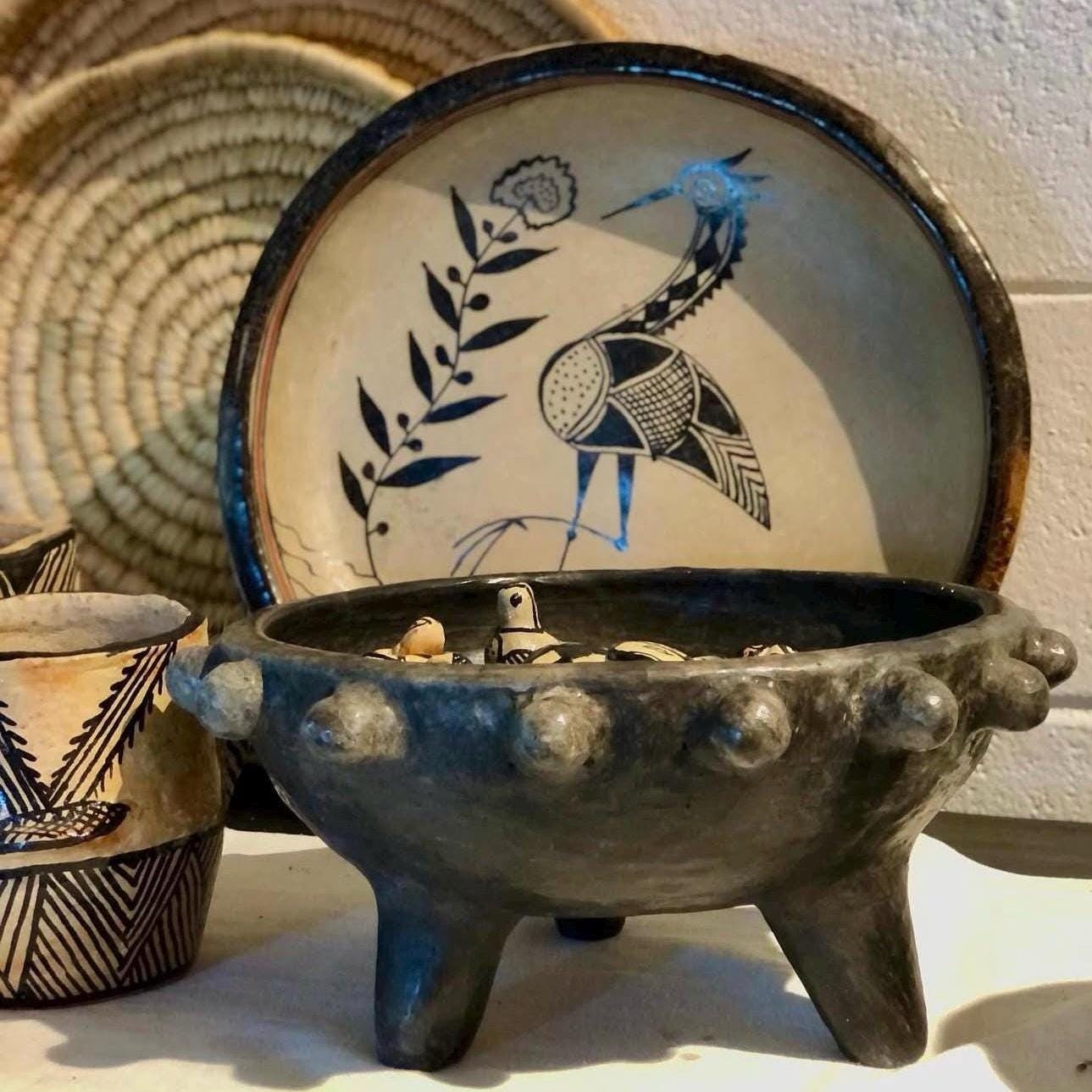 Handmade Pottery Bowl – 8 inch Large Decorative Centerpiece, Rustic Fruit Bowl, Boho Home Decor