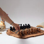 Handcrafted Olive Wood Chess Set: Artisan Board Game