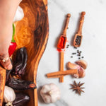 Set of 3 Olive Wood Scoops – Handmade Measuring Spoons, Rustic Spice & Coffee Scoops