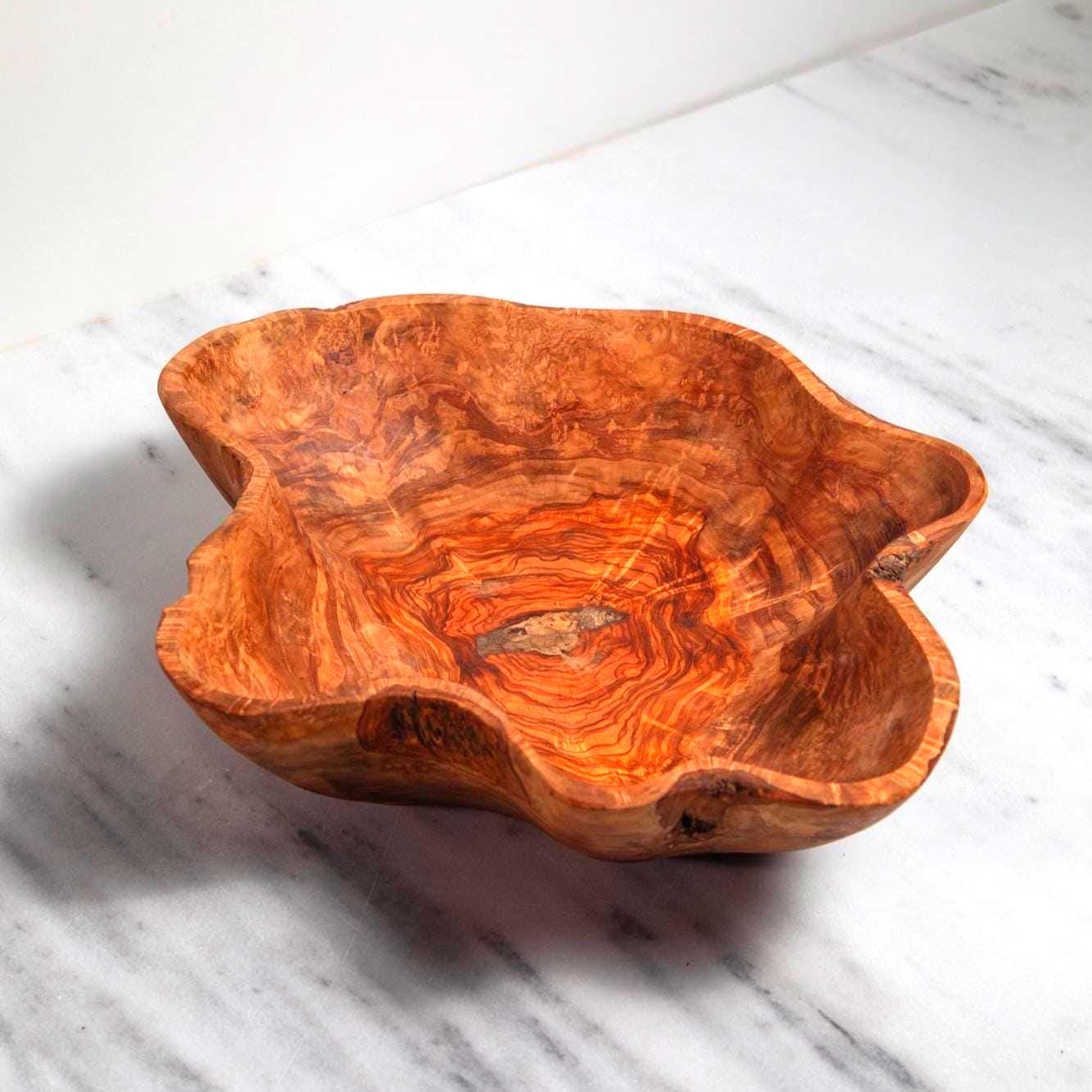 Olive Wood Masterpiece – Handcarved Sculpture Bowl by Grand Artisan