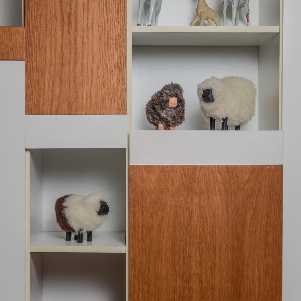 Handmade Sheep Figurines, Decorative Sheep Wool & Red Wood |Handcrafted Authentic Sheep Wool | Sheep Lovers | Unique Home Decor