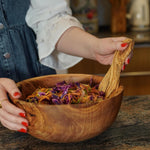 Handmade Olive Wood Bowl – Polished Natural Bowl – Woodcraft – Salad Snack Dish – Eco-Friendly Kitchen Decor – Gift for Foodies