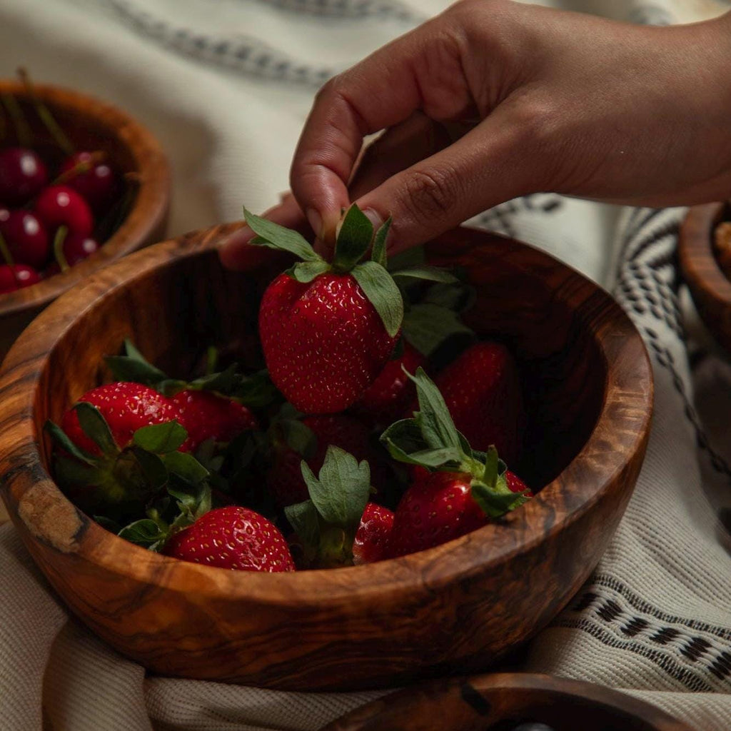 Handmade Olive Wood Small Bowl Set – Rustic Snack & Fruit Bowls (Set of 6)