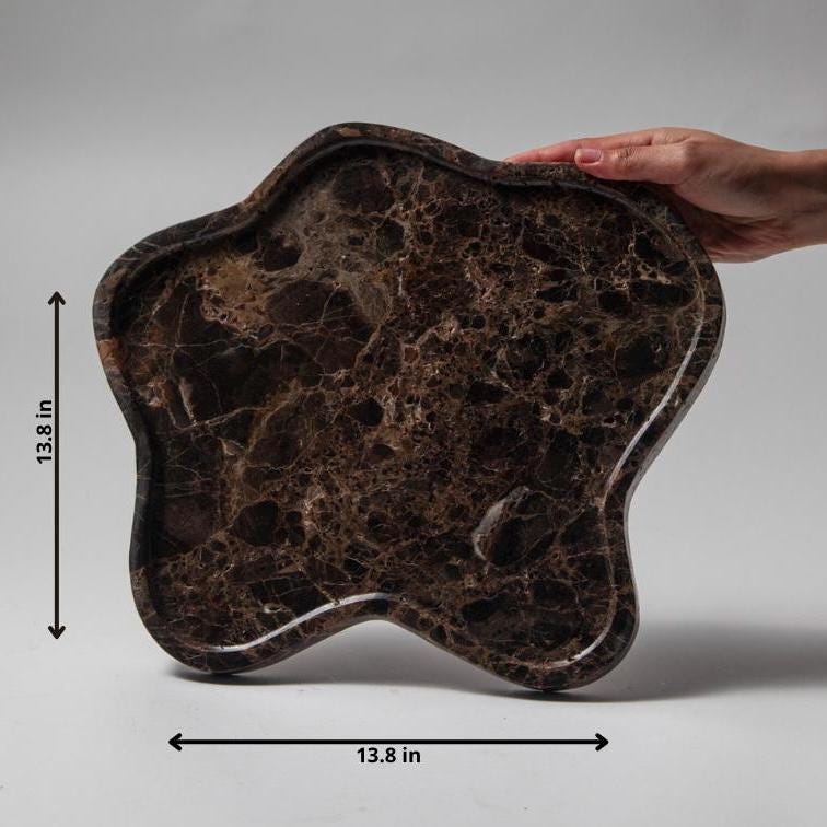 Exquisite Irregular Marble Tray – Handcrafted • Sculptural Stone Art Platter • Limited Edition Luxury Décor for Collectors & Designers