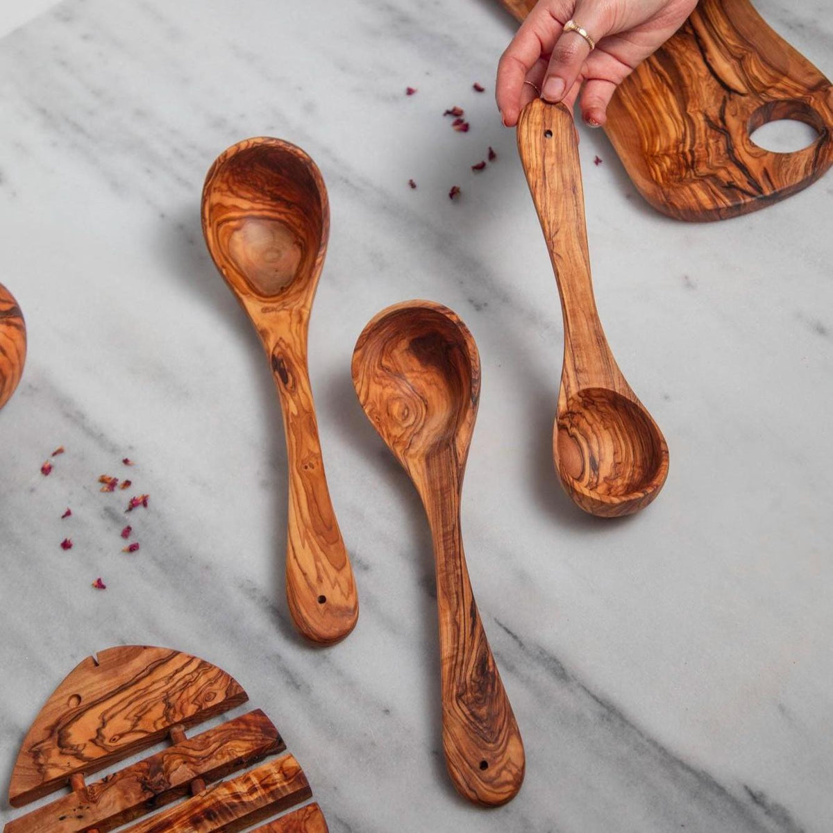 Handmade Olive Wood ladle - Rustic Cooking ladle - Natural Kitchen Utensil