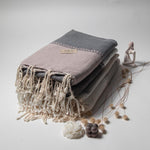 Handwoven Linen Throw: Natural Flax, Rustic Tunisian Decor