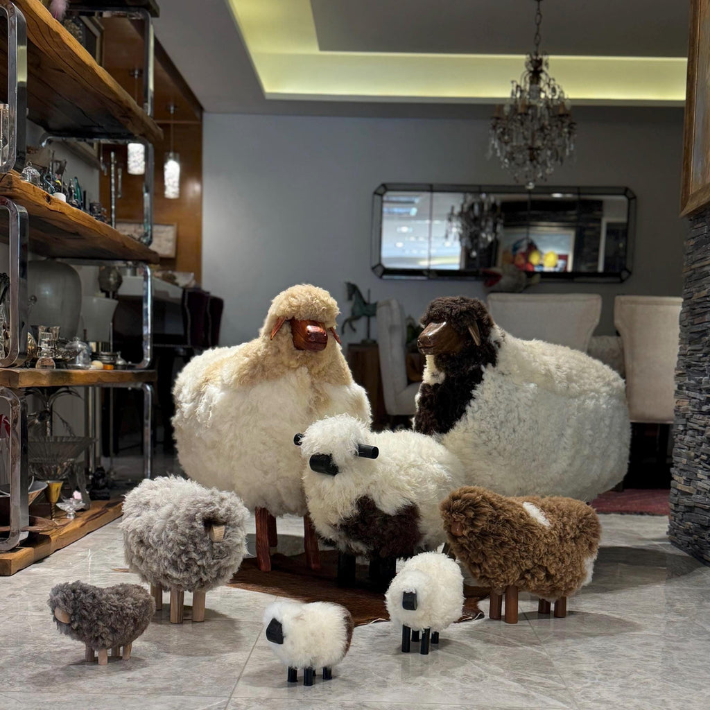 Artisan Wool Sheep Figurine – Timeless Handfelted Sculpture by Master Artisan