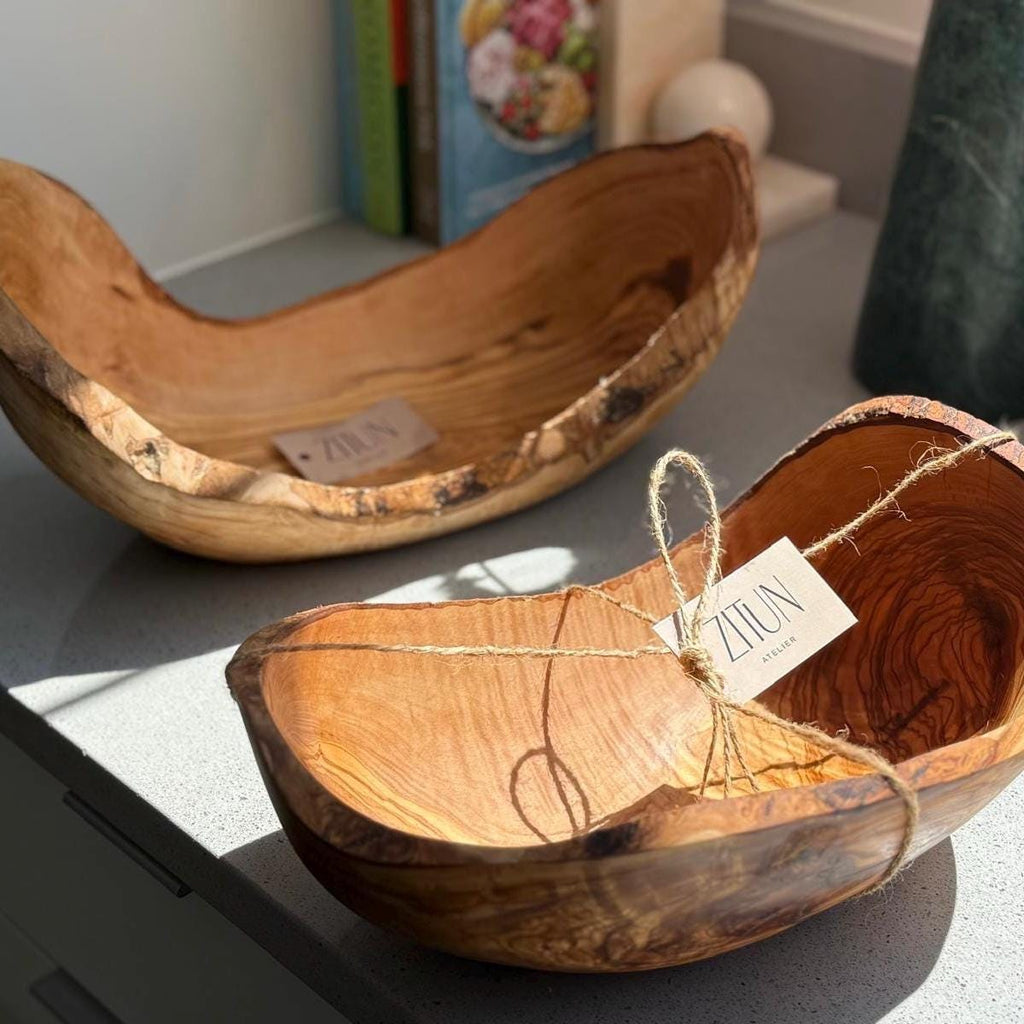 Handmade Olive Wood Bowl: Rustic Kitchen Centerpiece