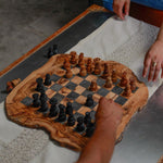 Handcrafted Olive Wood Chess Set: Artisan Board Game