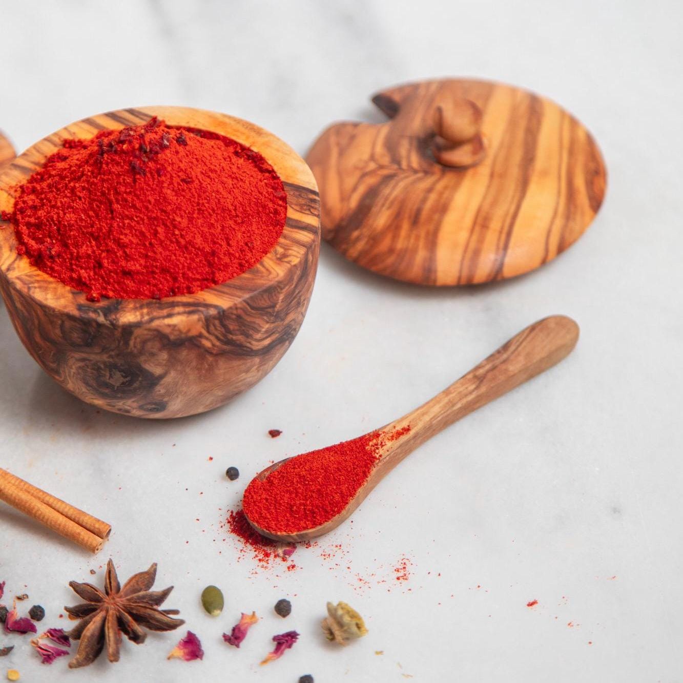 Set of 2 Olive Wood Spoons & 1 Knife – Handmade Rustic Utensils, Natural Eco-Friendly Cutlery