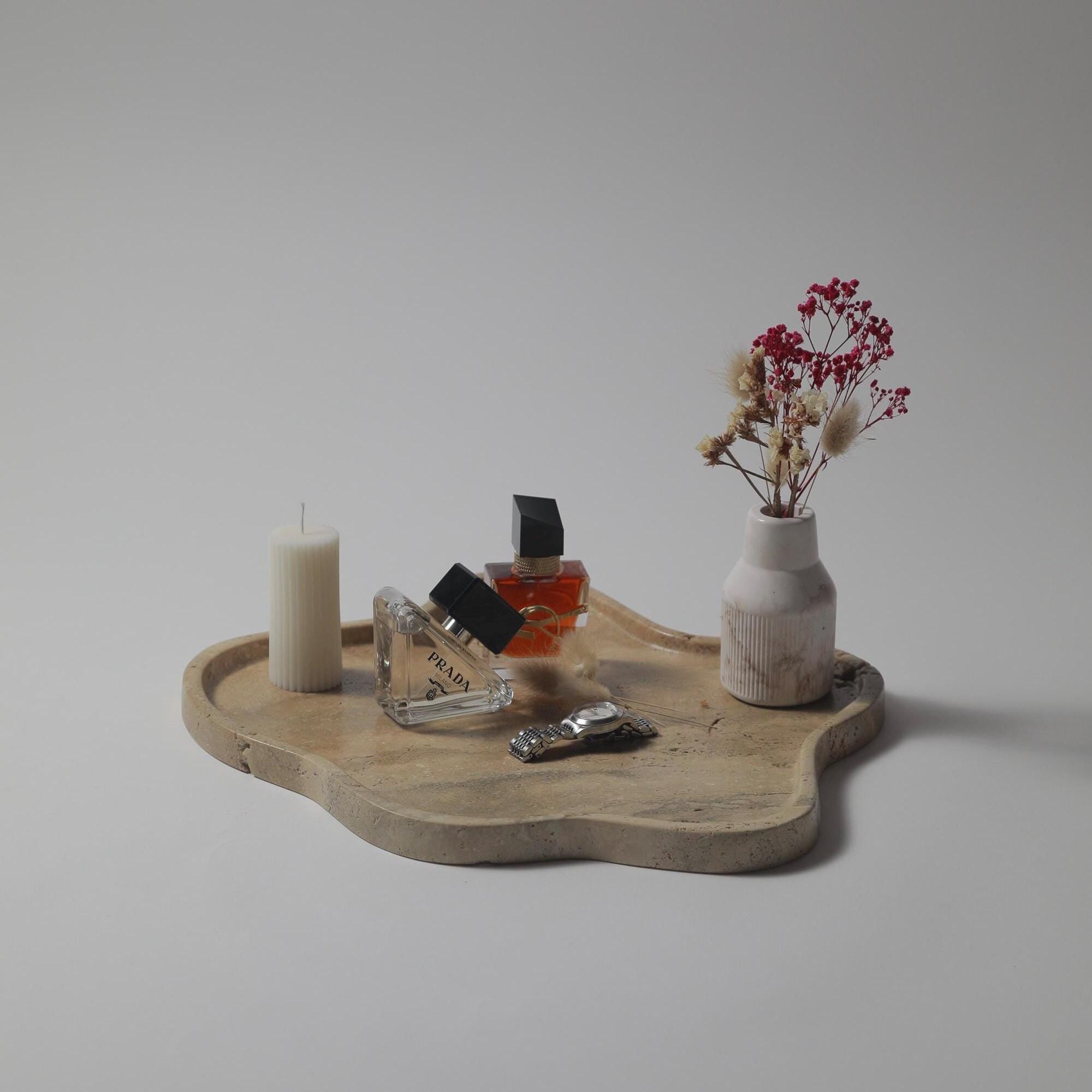 Exquisite Irregular Marble Tray – Handcrafted • Sculptural Stone Art Platter • Limited Edition Luxury Décor for Collectors & Designers