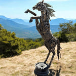 Handmade Recycled Metal Horse Sculpture: Industrial Equestrian Art