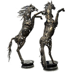 Handmade Recycled Metal Horse Sculpture: Industrial Equestrian Art