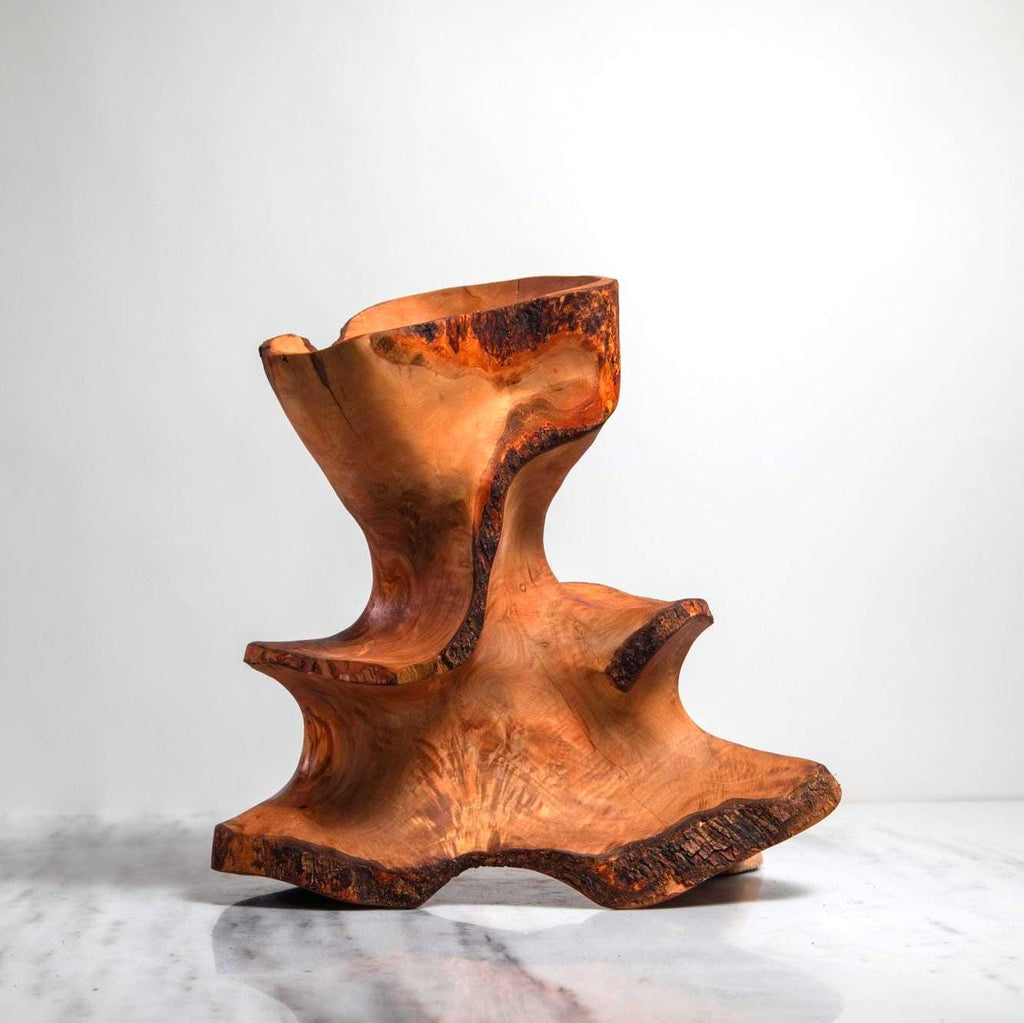 Olive Wood Masterpiece – Handcarved Sculpture Bowl by Grand Artisan
