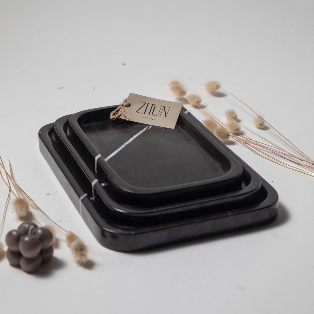 Handmade Marble Tray: Unique Rectangular Catch-All Tray