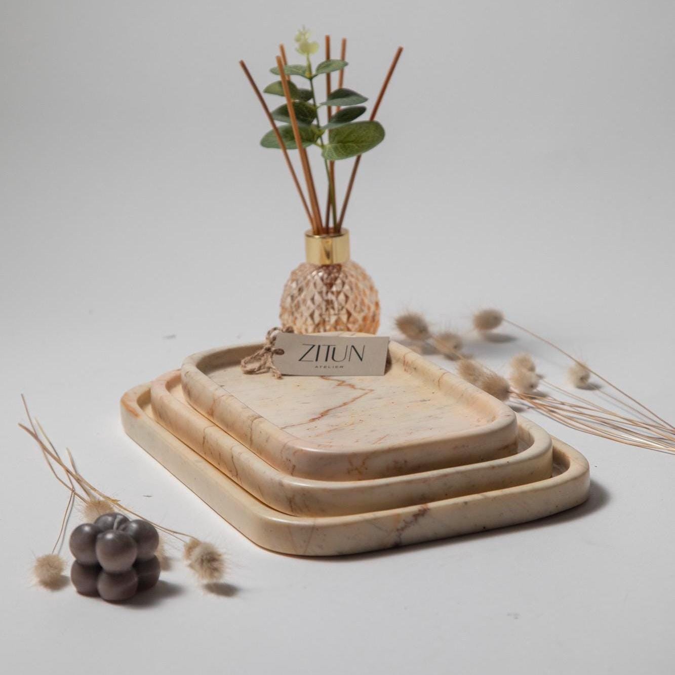 Handmade Marble Tray: Unique Rectangular Catch-All Tray