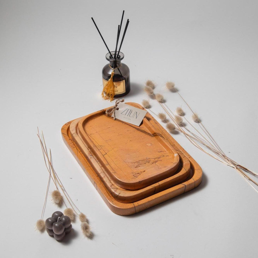 Handmade Marble Tray: Unique Rectangular Catch-All Tray