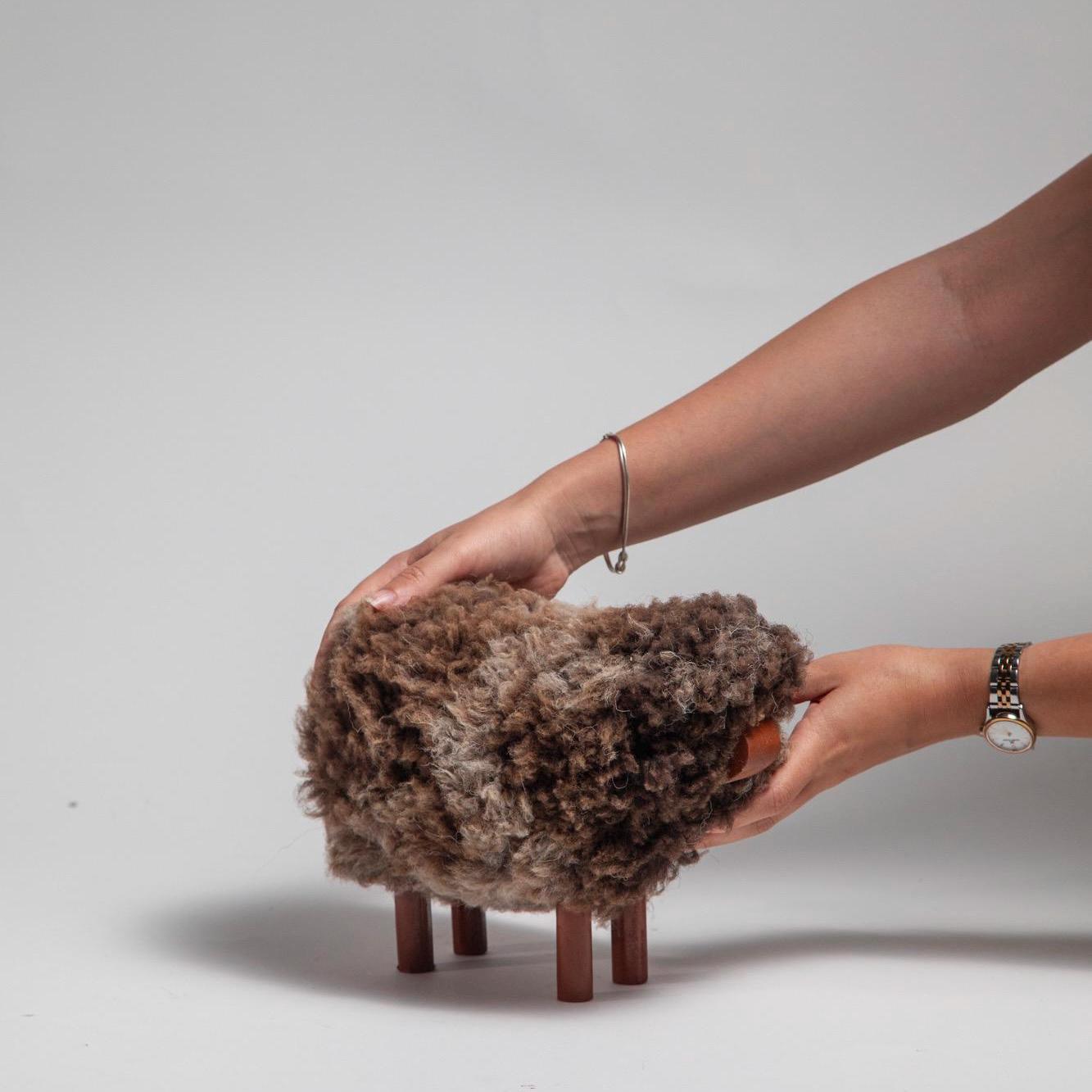 Handmade Sheep Figurines, Decorative Sheep Wool & Red Wood |Handcrafted Authentic Sheep Wool | Sheep Lovers | Unique Home Decor