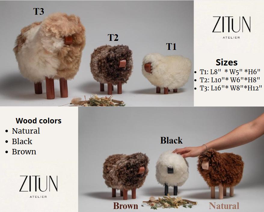 Handmade Sheep Figurines, Decorative Sheep Wool & Red Wood |Handcrafted Authentic Sheep Wool | Sheep Lovers | Unique Home Decor