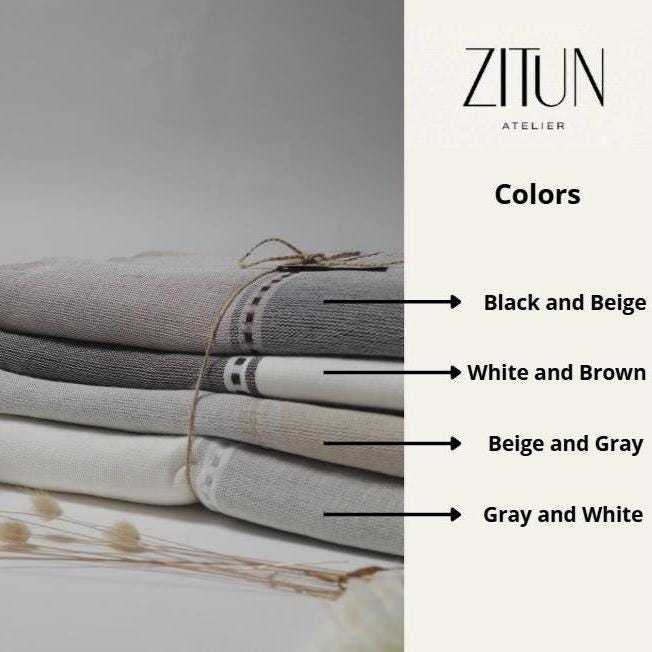 Handwoven Linen Throw: Natural Flax, Rustic Tunisian Decor