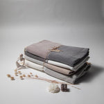 Handwoven Linen Throw: Natural Flax, Rustic Tunisian Decor