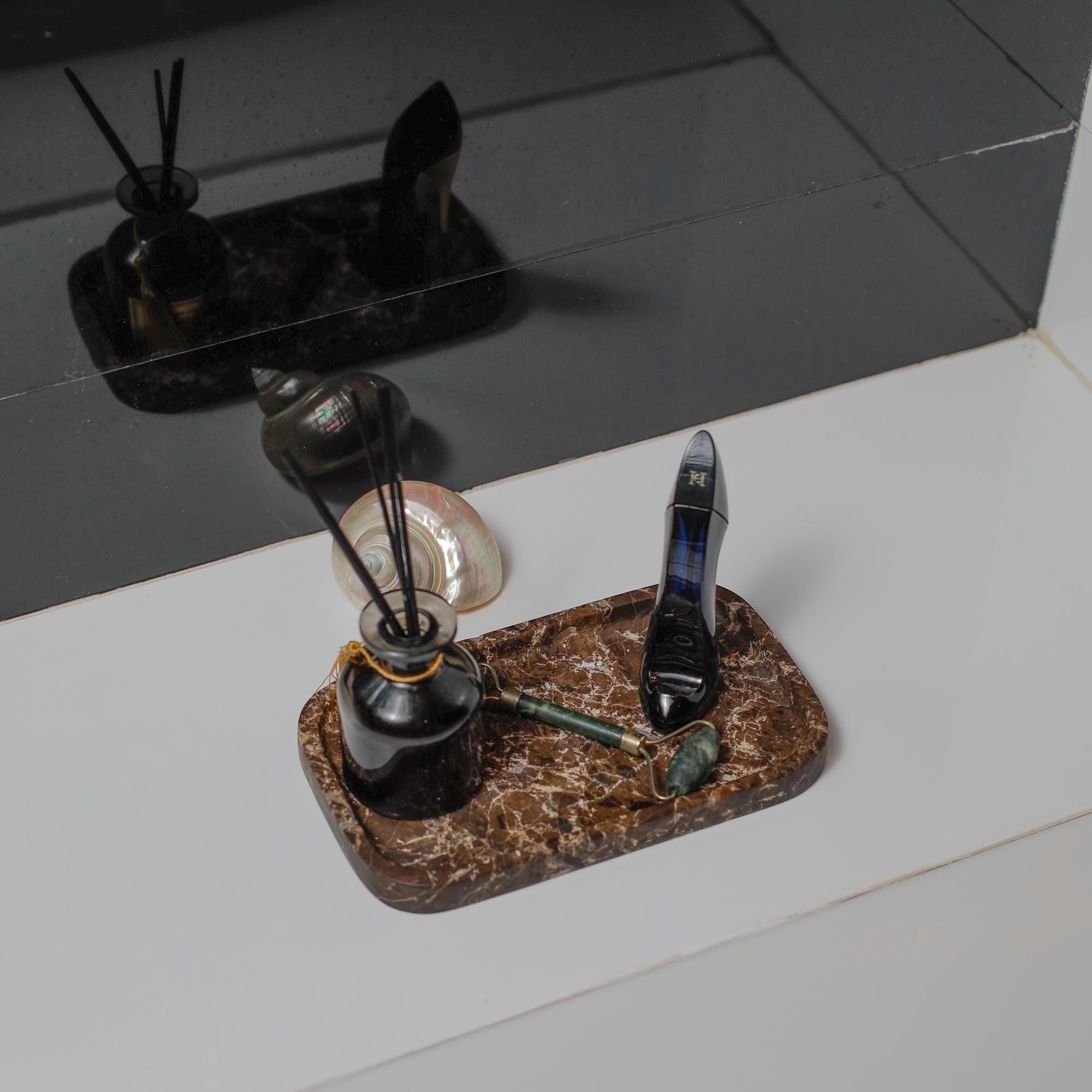 Handmade Marble Vanity Tray: Luxury Stone Home Decor