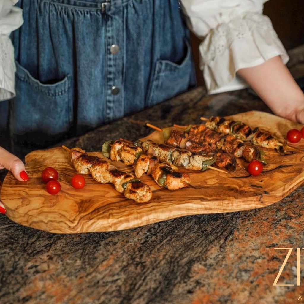 Handcrafted Olive Wood Charcuterie Board: Rustic Kitchen Decor