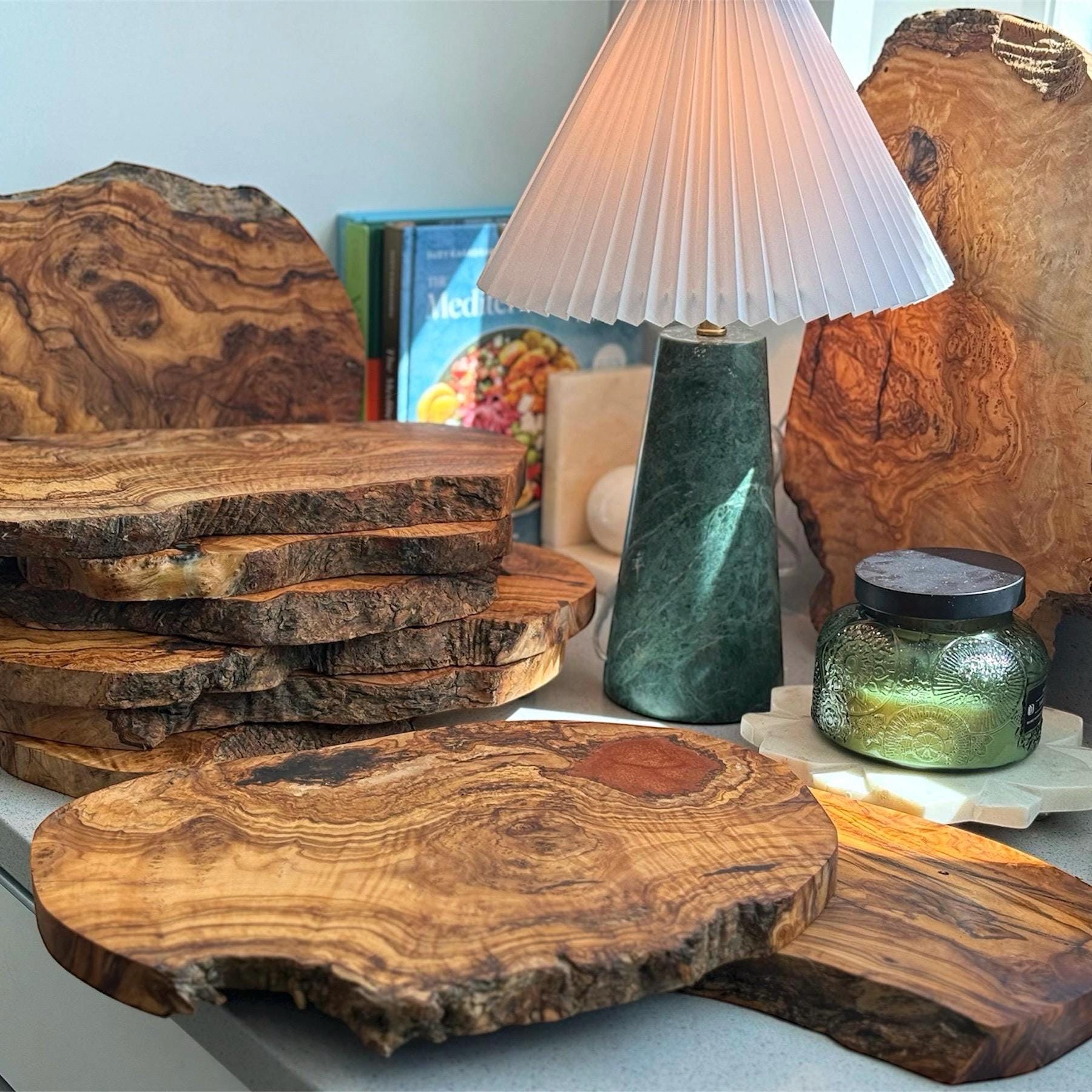 Handcrafted Olive Wood Charcuterie Board: Rustic Kitchen Decor
