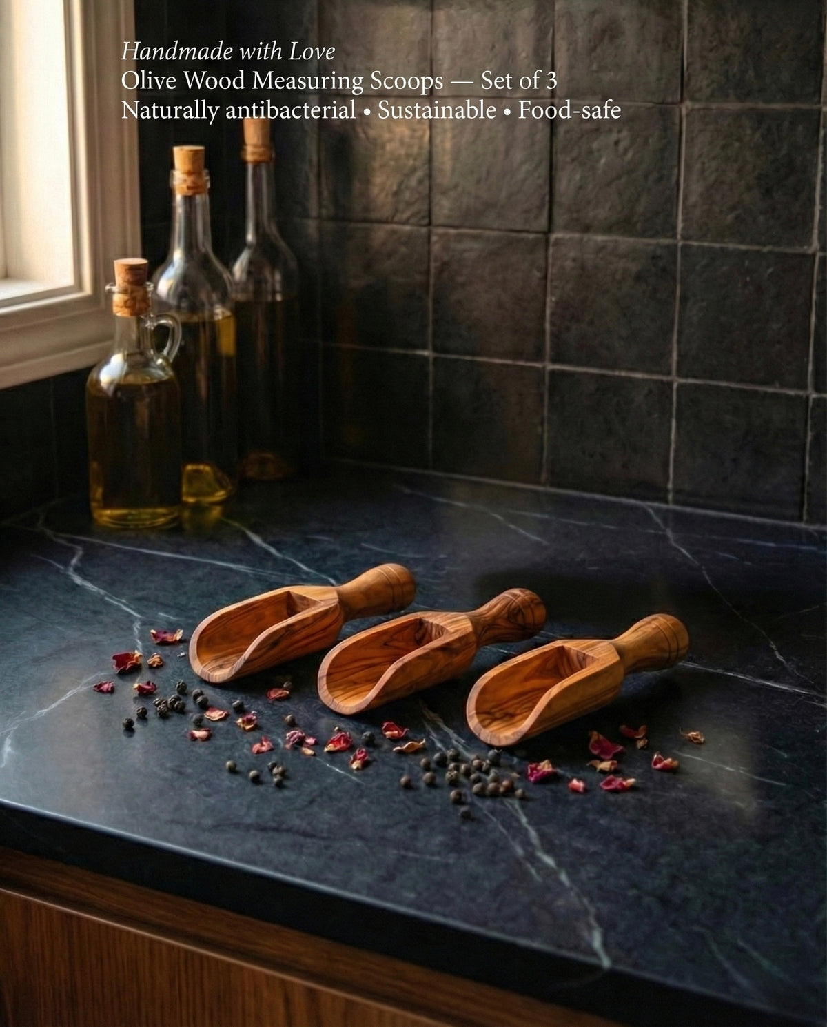 Olive Wood Kitchen Essentials Pack olivewooddose