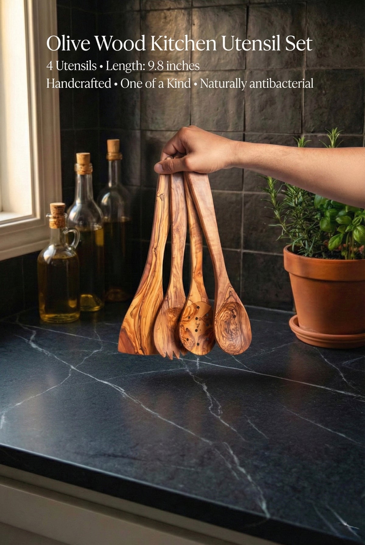 Olive Wood Kitchen Essentials Pack olivewoodutensil
