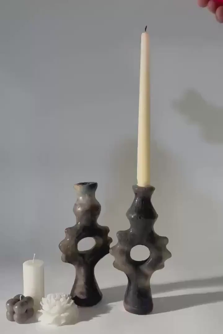 Ceramic Candle Holder – Handcarved Pottery Candelabra, Heritage Craft for Connoisseurs