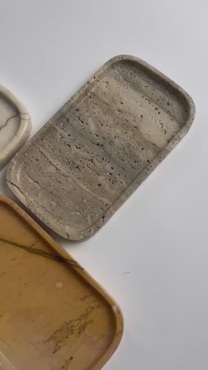 Handmade Marble Vanity Tray: Luxury Stone Home Decor